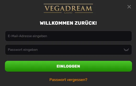 vegadream casino login